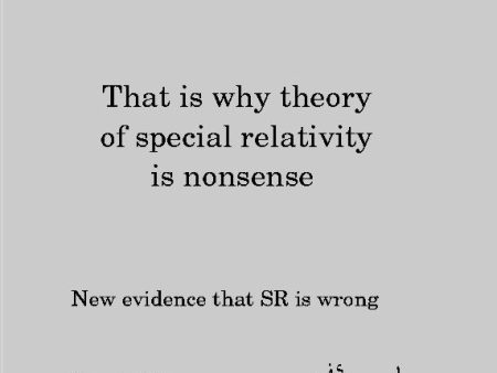 That is why theory of special relativity is nonsense Sale