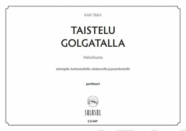 Taistelu Golgatalla (partituuri) Cheap